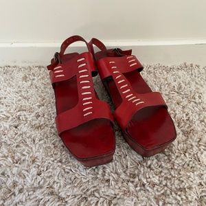 Robert Clergerie Red Wedges